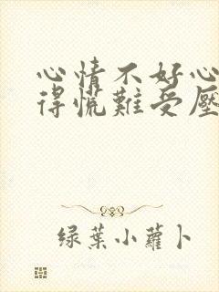 心情不好心里堵得慌难受压抑怎么办说说