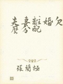 夫妻离婚欠款怎么分配