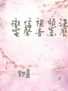 微信视频没有来电声音怎么恢复正常