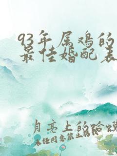 93年属鸡的男最佳婚配表