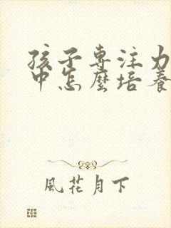 孩子专注力不集中怎么培养