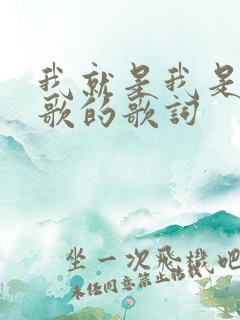 我就是我是哪首歌的歌词