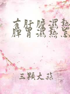 有肝胆湿热又有脾胃湿热怎么调理