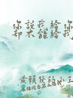 你说我给你太多却不能给我什么是什么歌