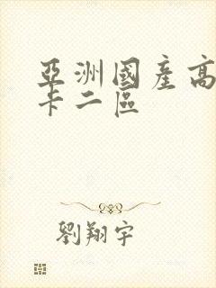 亚洲国产高清不卡二区