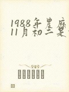 1988年农历11月初二是什么星座