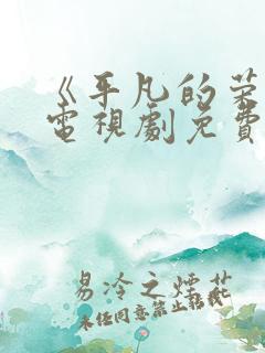 《平凡的荣耀》电视剧免费看