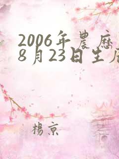 2006年农历8月23日生辰八字