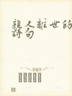 亲人离世的悼念诗句