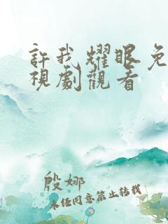 许我耀眼免费电视剧观看