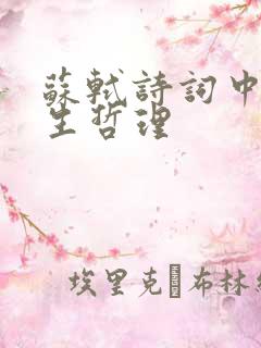 苏轼诗词中的人生哲理