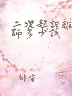 二次起诉离婚律师多少钱