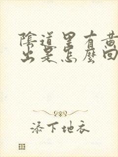 阴道里有黄水流出是怎么回事