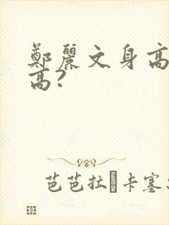 郑丽文身高有多高?