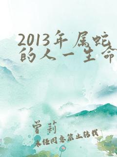 2013年属蛇的人一生命运如何