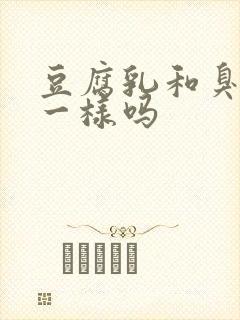 豆腐乳和臭豆腐一样吗