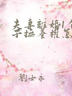 夫妻离婚1个孩子抚养权怎么判定