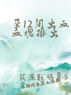 孕12周出血有血块排出