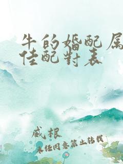 牛的婚配属相最佳配对表