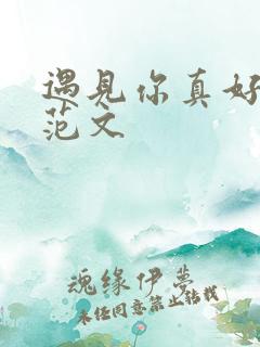 遇见你真好优秀范文