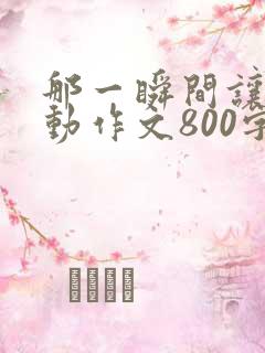 那一瞬间让我感动作文800字