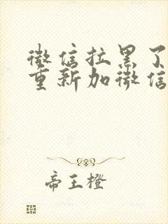 微信拉黑了怎么重新加微信呢?