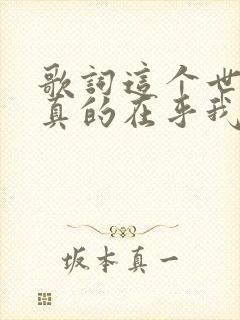 歌词这个世界谁真的在乎我是什么歌
