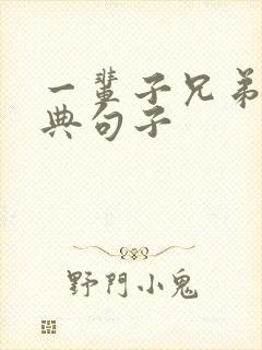 一辈子兄弟的经典句子