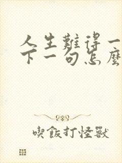 人生难得一知己下一句怎么说