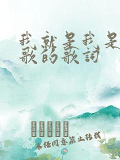 我就是我是哪首歌的歌词