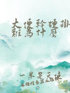 大便干硬排便困难为什么