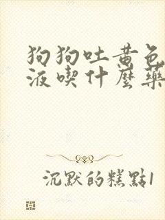 狗狗吐黄色的粘液吃什么药