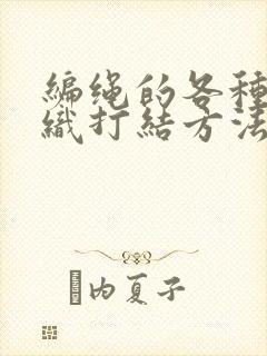 编绳的各种结编织打结方法