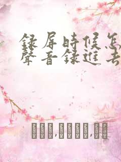 录屏时候怎么把声音录进去