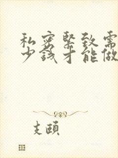 私密紧致需要多少钱才能做