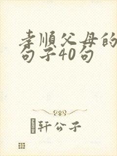 孝顺父母的经典句子40句