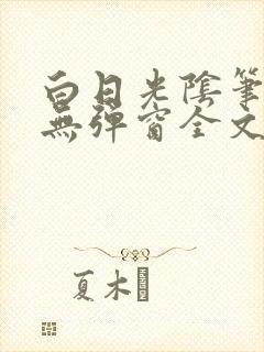 白日光阴笔趣阁无弹窗全文阅读