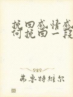 挽回感情感情如何挽回一段感情