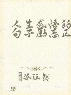 人生感悟的经典句子励志正能量