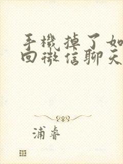 手机掉了如何找回微信聊天记录安卓