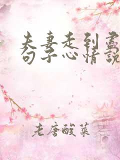 夫妻走到尽头的句子心情说说