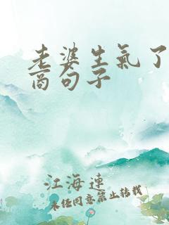 老婆生气了高情商句子