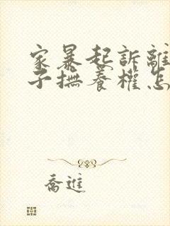 家暴起诉离婚孩子抚养权怎么判