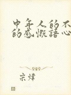 中年人的不容易的感慨语心情句子