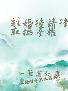 离婚后请律师争取抚养权