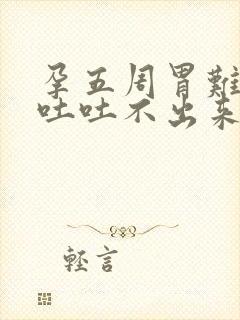 孕五周胃难受想吐吐不出来