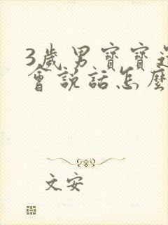 3岁男宝宝还不会说话怎么办