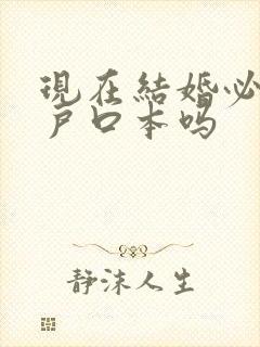 现在结婚必须要户口本吗