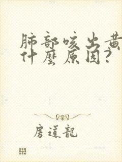 肺部咳出黄痰是什么原因?