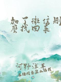 加了微信删了怎么找回来